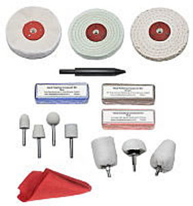 MPK 4" X 1/2" Metal Polishing Wheels (Mops) With Aluminum Alloy Polishing Bars